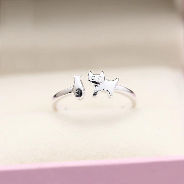 New 925 Sterling Silver Rings Cat Eats Fish Couple For Women Rings Adjustable Rings Free Shipping
New 925 Sterling Silver Rings Cat Eats Fish Couple For Women Rings Adjustable Rings Free Shipping