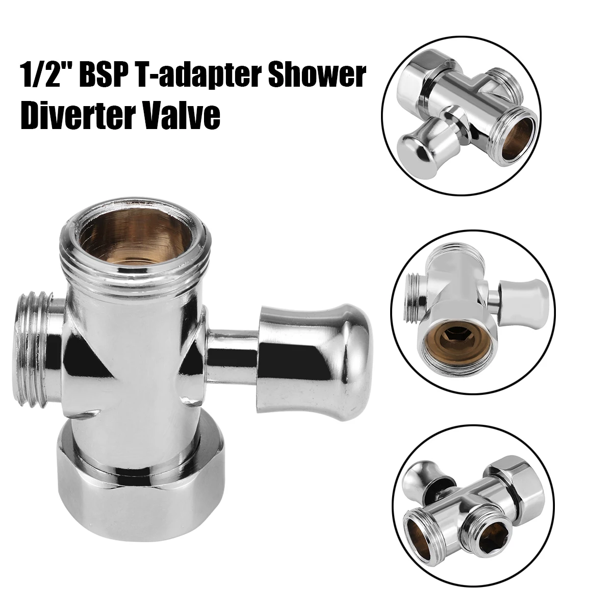 3 Way Bathroom Toilet Bidet 3/4'' & 1/2'' BSP T-adapter Shower Diverter Valve Shower Head For Toilet Bidet Shower Bathroom Tool
