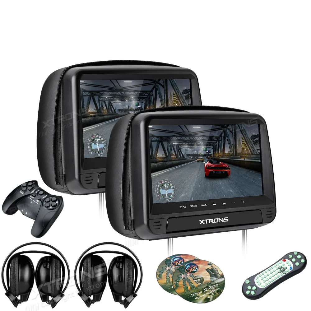 XTRONS Monitors 2pcs 9'' inch HD Digital Panel Leather Cover Car Headrest DVD Players Zipper Design HDMI + 2 headphones Headsets
XTRONS Monitors 2pcs 9'' inch HD Digital Panel Leather Cover Car Headrest DVD Players Zipper Design HDMI + 2 headphones Headsets