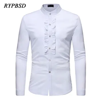 2018 Spring Stand Collar Lace Wedding Shirts Party Prom Casual Black White Long Sleeve Dress Shirt Men Slim Fit chemise homme
2018 Spring Stand Collar Lace Wedding Shirts Party Prom Casual Black White Long Sleeve Dress Shirt Men Slim Fit chemise homme