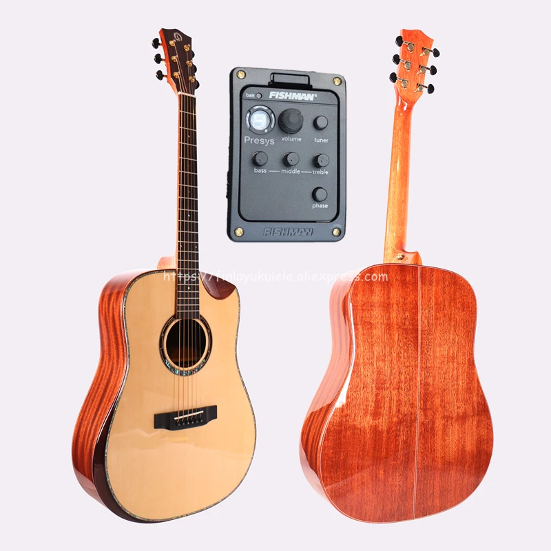 41" Full Solid Electric Acoustic Guitar,With Solid Spruce Top/Solid Mahogany Body,guitars china With Hard case,Half Cutaway
41" Full Solid Electric Acoustic Guitar,With Solid Spruce Top/Solid Mahogany Body,guitars china With Hard case,Half Cutaway