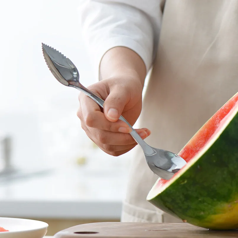 Creative Double-head Watermelon Fruit Digging Spoon Stainless Steel Multifunctional Vegetable Shaving Planing Kitchen Gadgets
Creative Double-head Watermelon Fruit Digging Spoon Stainless Steel Multifunctional Vegetable Shaving Planing Kitchen Gadgets