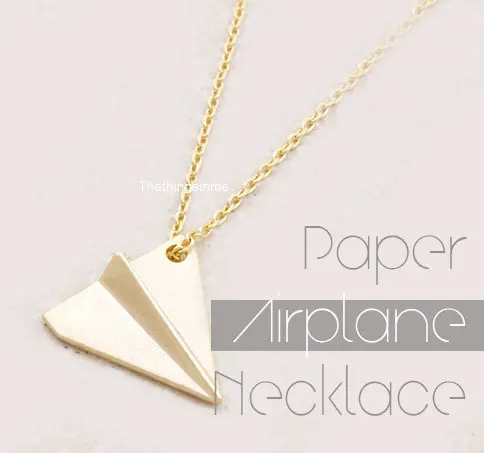 

2017 Hot Sale Maxi Necklace Collier Collares 1pcs-n10077 Fashion Origami Plane Tiny Aircraft Airplane Paper Jewelry For Women