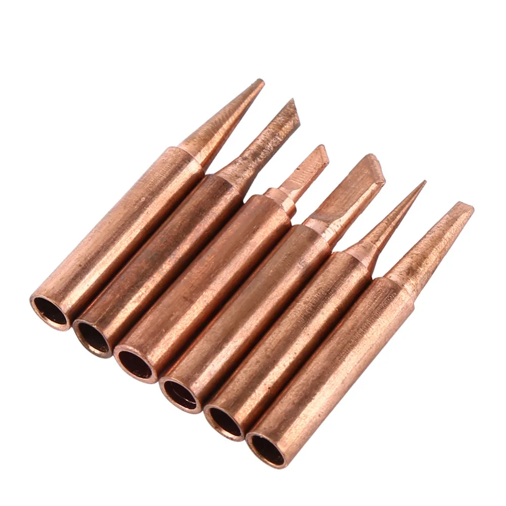 WALFRONT 6pcs/Lot Soldering Iron Tips 900M-T Copper Welding Solder Tip Lead-free Low Temperature Soldering Station Repair Tools
WALFRONT 6pcs/Lot Soldering Iron Tips 900M-T Copper Welding Solder Tip Lead-free Low Temperature Soldering Station Repair Tools