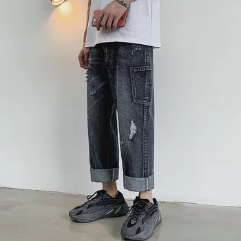 2019 Men's Wide Leg Pants Baggy Homme Cargo Pocket Wash Jeans Mens Blue Color Trousers Male Loose Holes Casual Pants Big Size
2019 Men's Wide Leg Pants Baggy Homme Cargo Pocket Wash Jeans Mens Blue Color Trousers Male Loose Holes Casual Pants Big Size