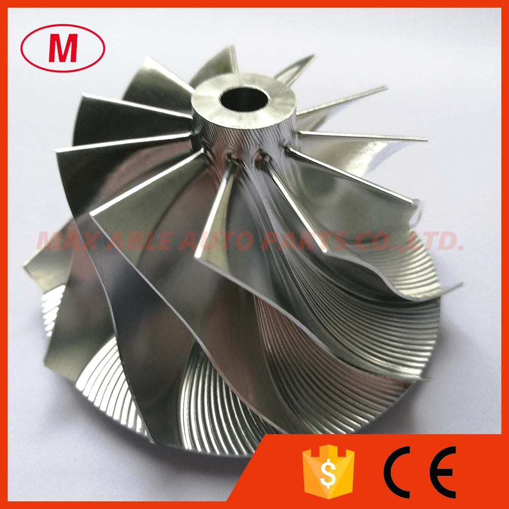 RHF55 High Performance Turbo Aluminum 2618/Milling/Billet compressor wheel 48.62/65.00mm 11+0 blades for VF30/VF34 Upgrade
RHF55 High Performance Turbo Aluminum 2618/Milling/Billet compressor wheel 48.62/65.00mm 11+0 blades for VF30/VF34 Upgrade