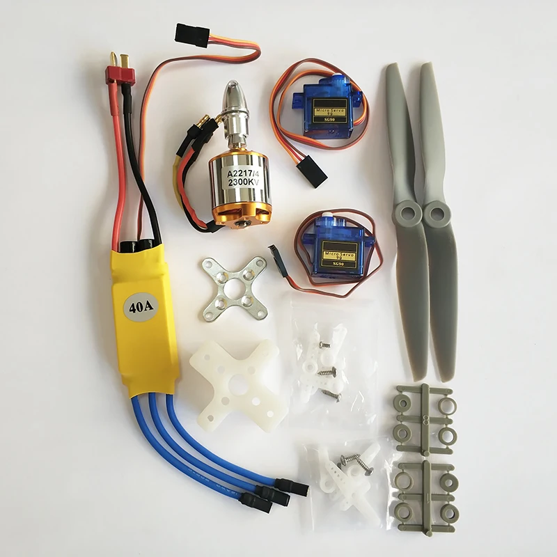A2217 2217 2300KV бесщеточный двигатель + 40A ESC SG90 сервопривод 6040 пропеллер основа