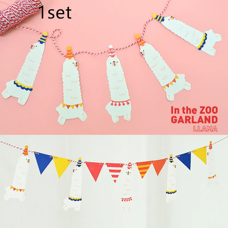 Party supplies party decoration 1set Alpaca Llama theme party paper banner bunting pennant including 10 flags and a string
Party supplies party decoration 1set Alpaca Llama theme party paper banner bunting pennant including 10 flags and a string