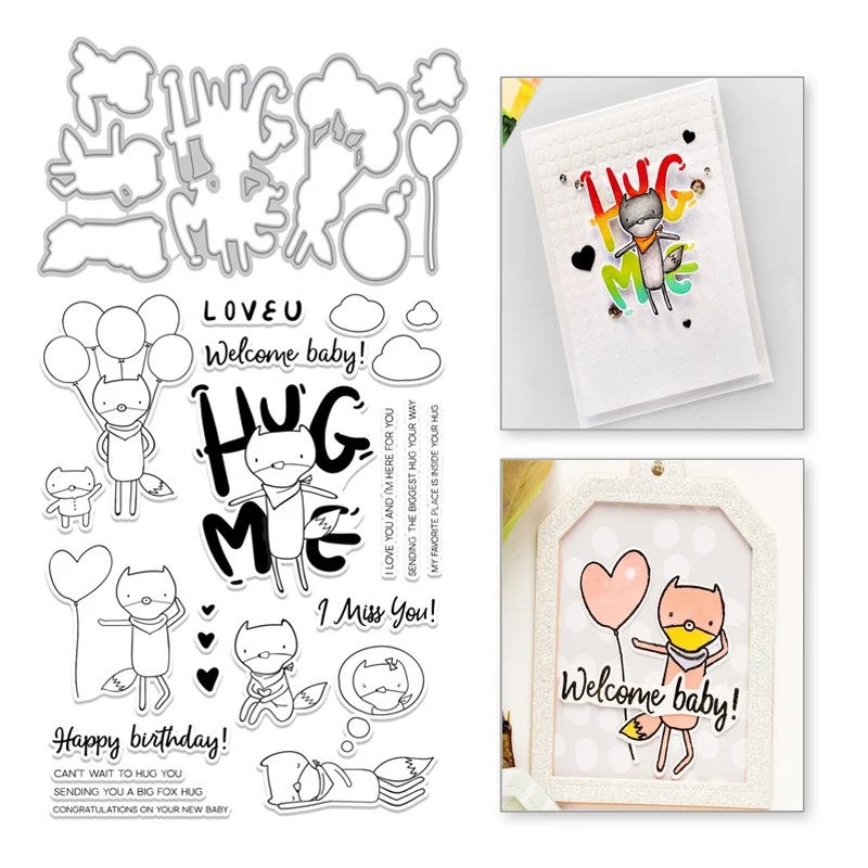 YaMinSanNiO Fox Balloons Metal Cutting Dies Animal Hug Me Letter Scrapbooking New Die Cuts Card Making Stitch Troqueles Craft
YaMinSanNiO Fox Balloons Metal Cutting Dies Animal Hug Me Letter Scrapbooking New Die Cuts Card Making Stitch Troqueles Craft