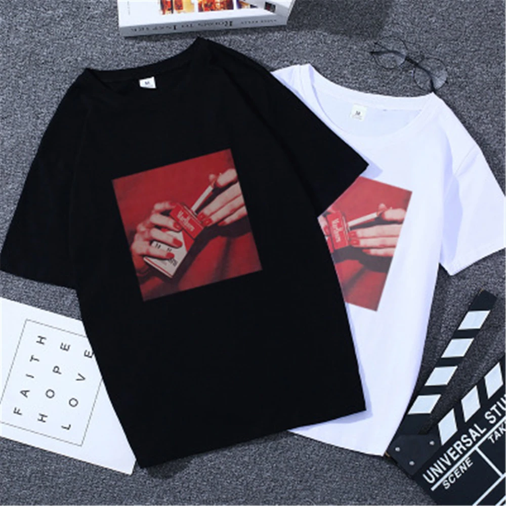 Funny Women's T-shirt Cigarette Print Slim Korean Style Oversized White Tees Harajuku Vogue Casual Short Sleeve Couple Clothes
Funny Women's T-shirt Cigarette Print Slim Korean Style Oversized White Tees Harajuku Vogue Casual Short Sleeve Couple Clothes