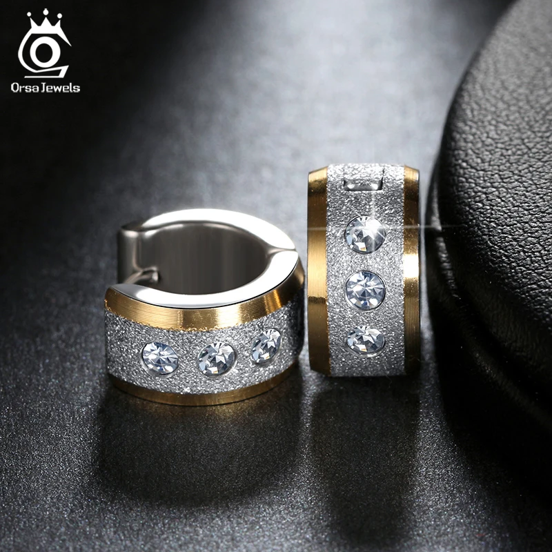 ORSA JEWELS Lead&Nickel Free Stainless Steel Small Circle Earrings Paved Shiny CZ Punk Rock Hoop Earrings for Women or Men GTE01
ORSA JEWELS Lead&Nickel Free Stainless Steel Small Circle Earrings Paved Shiny CZ Punk Rock Hoop Earrings for Women or Men GTE01