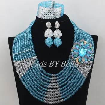 Trendy Nigerian Wedding Beads Lace Jewlery Set Sky Blue Beads Crystal Necklace African Beads Jewelry Set Free Shipping ABF485
Trendy Nigerian Wedding Beads Lace Jewlery Set Sky Blue Beads Crystal Necklace African Beads Jewelry Set Free Shipping ABF485