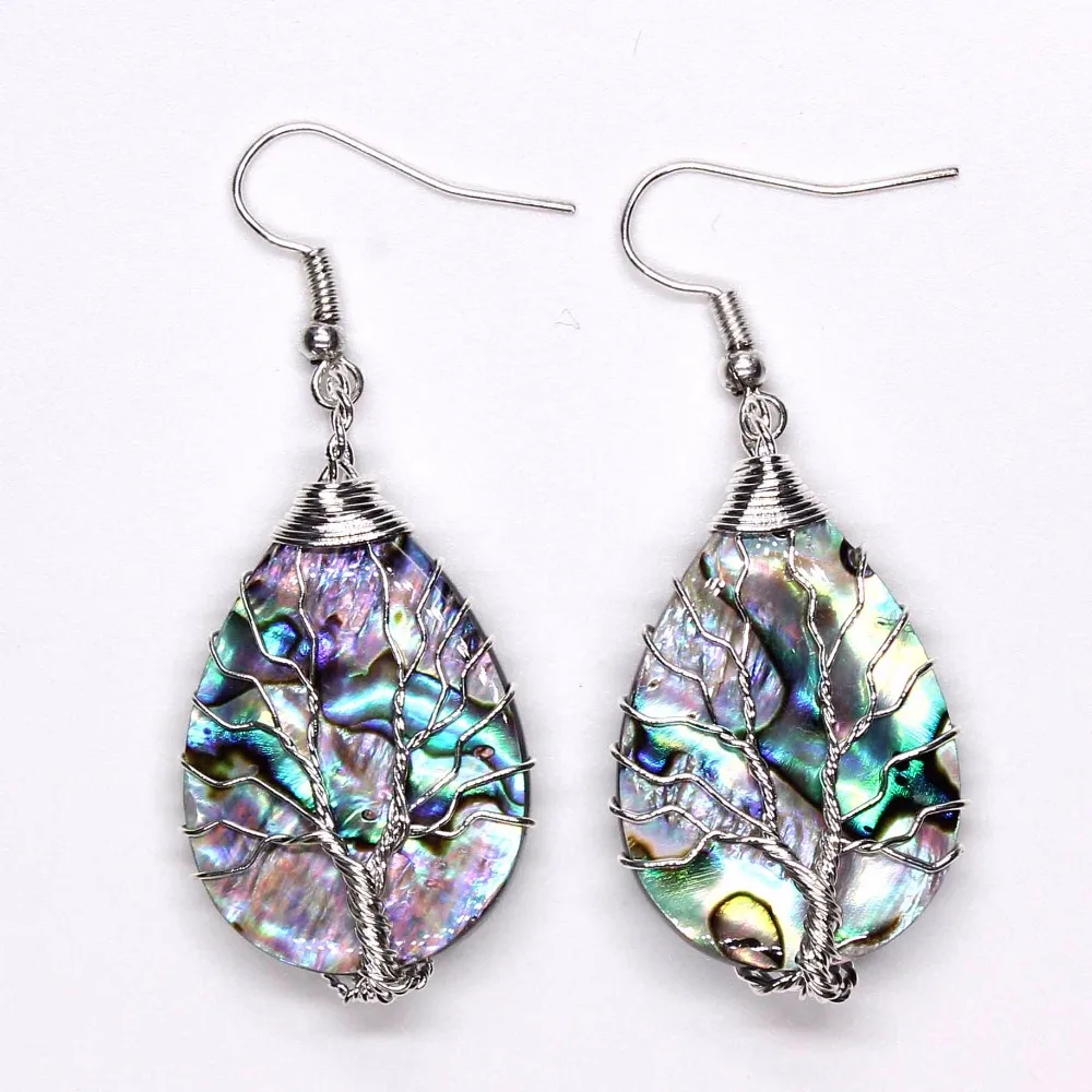 Kraft-beads Silver Plated Wire Wrapped Tree Of Life Natural Abalone Shell Drop Earrings For Women Anniversary Gift Jewelry
Kraft-beads Silver Plated Wire Wrapped Tree Of Life Natural Abalone Shell Drop Earrings For Women Anniversary Gift Jewelry