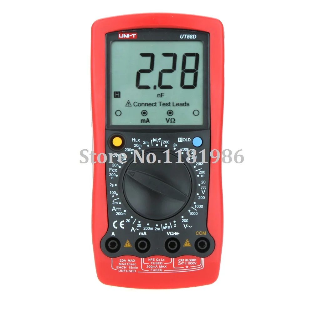 UNI-T UT58D Modern Manual Range Digital Multimeter Ammeter Multitester w/ Inductance Ohm Capacitance Test Multimetro LCR Meter
UNI-T UT58D Modern Manual Range Digital Multimeter Ammeter Multitester w/ Inductance Ohm Capacitance Test Multimetro LCR Meter