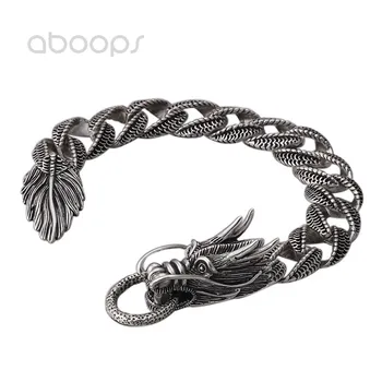 Punk Heavy Wide Solid 925 Sterling Silver Chinese Dragon Link Bracelet for Men Boys 20cm Free Shipping
Punk Heavy Wide Solid 925 Sterling Silver Chinese Dragon Link Bracelet for Men Boys 20cm Free Shipping
