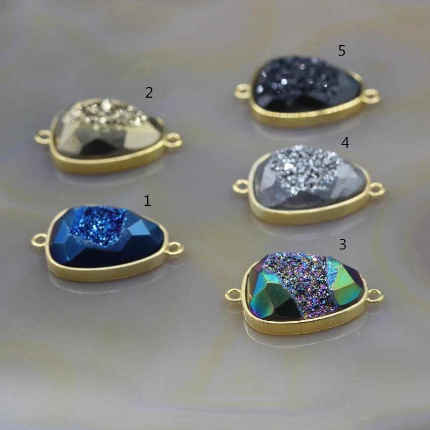 5Pcs/lot,Gold Edges Druzy Geode Flat Drop Shape Bracelet Connectors,Titanium Raw Agates Drusy Faceted Slab Nugget Pendant Charms
5Pcs/lot,Gold Edges Druzy Geode Flat Drop Shape Bracelet Connectors,Titanium Raw Agates Drusy Faceted Slab Nugget Pendant Charms