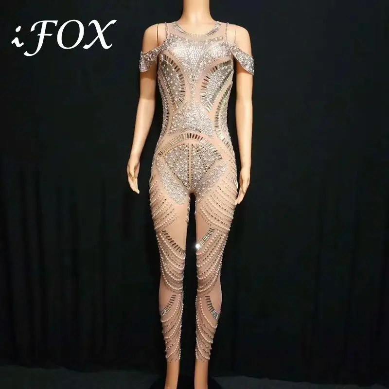 Strapless High Ranking Crystals Stones Women Jumpsuit Full Pearls Sparkling Rhinestones Bodysuit Nightclub Stage Wear Costume
Strapless High Ranking Crystals Stones Women Jumpsuit Full Pearls Sparkling Rhinestones Bodysuit Nightclub Stage Wear Costume