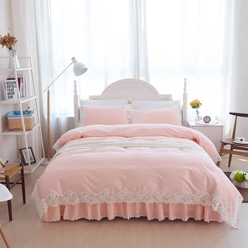 Free shipping 4pcs full/queen/king size Princess lace wedding duvet cover set without comforter 60 count satin bedskirt set 
Free shipping 4pcs full/queen/king size Princess lace wedding duvet cover set without comforter 60 count satin bedskirt set