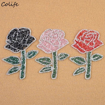 Beautiful Flower With Leaves Rhinestone Stickers Iron-on Transfer Patches For Clothing Decor DIY Fashion Embroidery Patch
Beautiful Flower With Leaves Rhinestone Stickers Iron-on Transfer Patches For Clothing Decor DIY Fashion Embroidery Patch