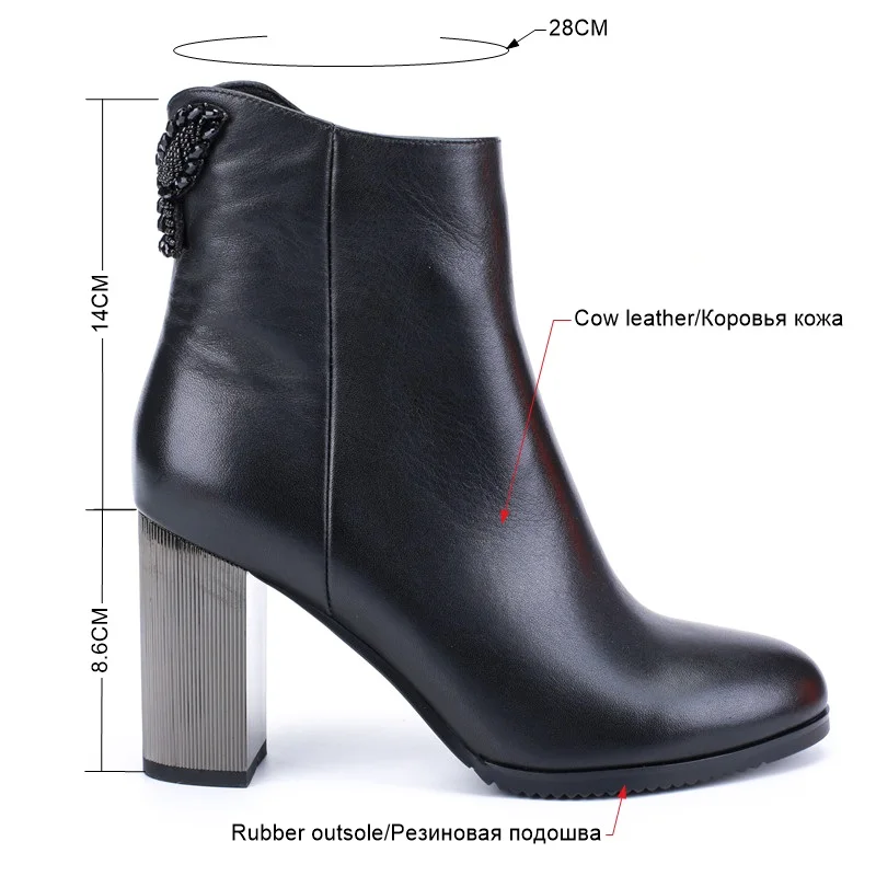 BELISS new design ankle boots for women high heels boots ladies butterfly sexy genuine leather pointed toe (1 (19)