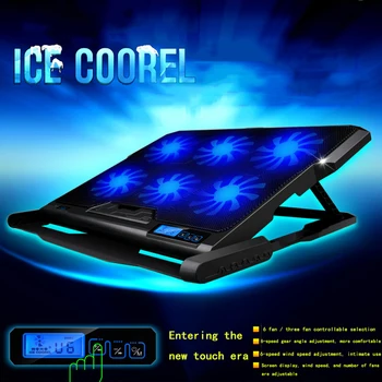 Laptop cooler six LED cooling fan dual USB silent notebook cooler touch screen to adjust the wind speed For 12-15.6 inch laptop
Laptop cooler six LED cooling fan dual USB silent notebook cooler touch screen to adjust the wind speed For 12-15.6 inch laptop