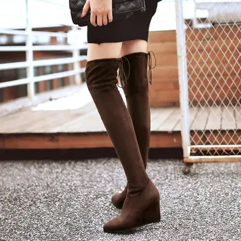 2019 Wedge High Heel Stretch Boots for Women Sexy Pointed toe Over the Knee Boots ladies Winter Fur Thigh High Boots Black Red
2019 Wedge High Heel Stretch Boots for Women Sexy Pointed toe Over the Knee Boots ladies Winter Fur Thigh High Boots Black Red
