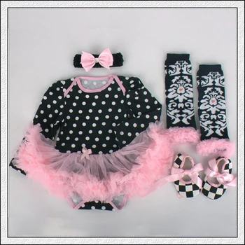 4PCs per Set Black Polka Dots Baby Girls Long Sleeves Tutu Dress Headband Shoes Leggings for 0-12months Free Shipping
4PCs per Set Black Polka Dots Baby Girls Long Sleeves Tutu Dress Headband Shoes Leggings for 0-12months Free Shipping
