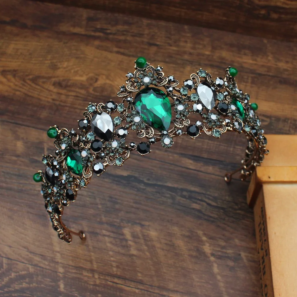 Green Crystal Vintage Gold Queen Crown Bridal Tiara Head Jewelry Wedding Bride Women Prom Decorations Hair Jewelry Accessories
Green Crystal Vintage Gold Queen Crown Bridal Tiara Head Jewelry Wedding Bride Women Prom Decorations Hair Jewelry Accessories