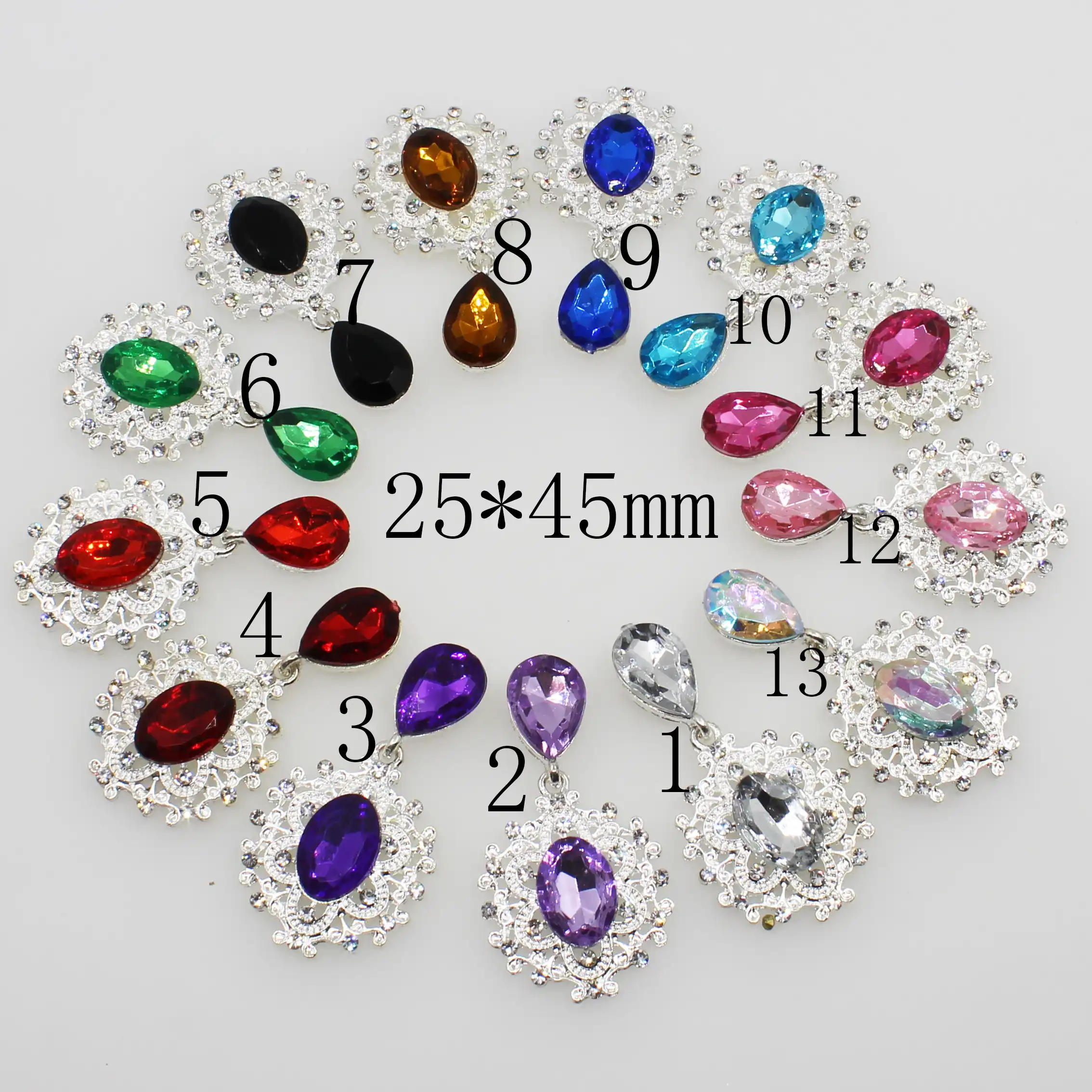 lkeran new diy brooch acrylic multicolor rhinestone alloy brooch