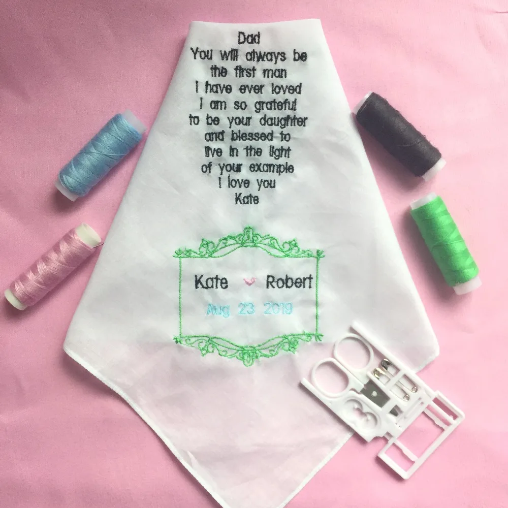 Custom Wedding Handkerchiefs for Father of the Bride, Embroidered Wedding Hankies for Bride Father, Wedding Gift to Bride Father
Custom Wedding Handkerchiefs for Father of the Bride, Embroidered Wedding Hankies for Bride Father, Wedding Gift to Bride Father