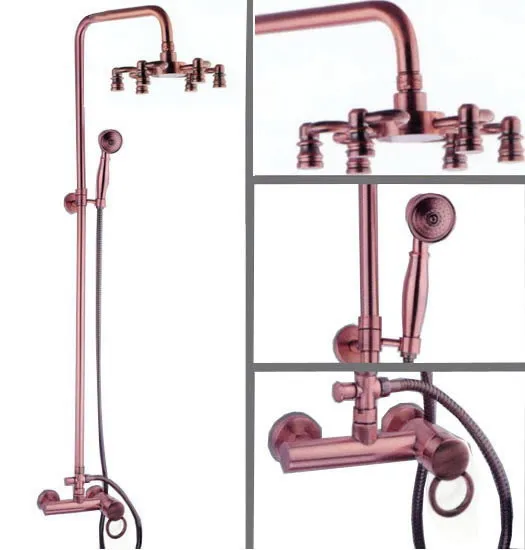 Antique Red Copper Bathroom Wall Mount Rainfall Shower Faucet Set Single Handle Mixer Tap + Hand Shower Crg012
Antique Red Copper Bathroom Wall Mount Rainfall Shower Faucet Set Single Handle Mixer Tap + Hand Shower Crg012