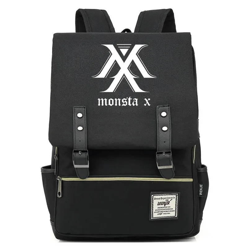 14 16 Inch Monsta X Korean Band School Bag Bookbag Women Backpack Men Boys Girls Students Laptop Bag belt buckle Flip cover
14 16 Inch Monsta X Korean Band School Bag Bookbag Women Backpack Men Boys Girls Students Laptop Bag belt buckle Flip cover