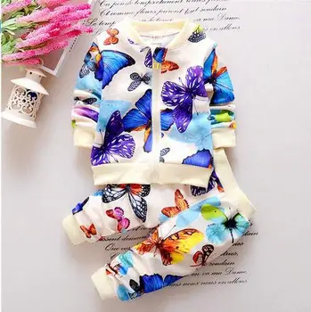 New Fine Spring and Autumn Girl Sets Multicolored Butterfly Print Long-sleeved Round Neck Zipper Trousers Baby Suit
New Fine Spring and Autumn Girl Sets Multicolored Butterfly Print Long-sleeved Round Neck Zipper Trousers Baby Suit