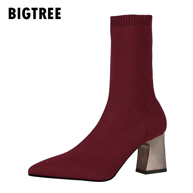 2019 women boots Fashion Elastic Knitting Woolen Female sock boots Autumn winter High heels Female boots shoes woman Boats
2019 women boots Fashion Elastic Knitting Woolen Female sock boots Autumn winter High heels Female boots shoes woman Boats