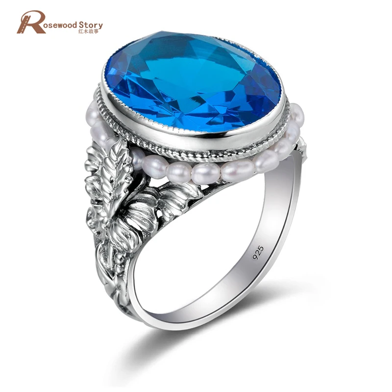 Trendy Retro 925 Silver Natural Pearl Blue Stones Crystal Rings For Women Royal Engagement Ring Birthday Anniversary Gift
Trendy Retro 925 Silver Natural Pearl Blue Stones Crystal Rings For Women Royal Engagement Ring Birthday Anniversary Gift