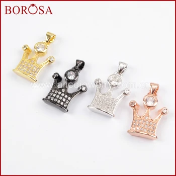 BOROSA New Arrival CZ Micro Pave White Zircon Crystal Tiny Crown Pendant Beads, Mixed Color Drusy CZ Pendants for Necklace WX780
BOROSA New Arrival CZ Micro Pave White Zircon Crystal Tiny Crown Pendant Beads, Mixed Color Drusy CZ Pendants for Necklace WX780