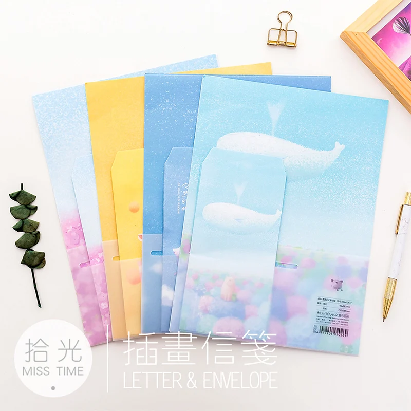 3 envelope + 6 paper /Lot Fantasy color whale envelope postcards greeting card cover paper envelopes stationery
3 envelope + 6 paper /Lot Fantasy color whale envelope postcards greeting card cover paper envelopes stationery