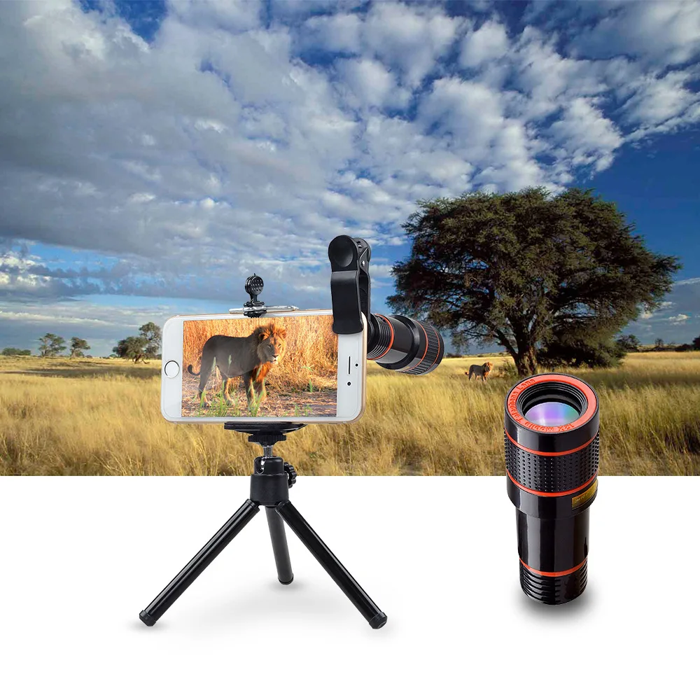 Universal 12x mobile phone lens 12X universal telephoto telescope head Tripod set for iphone 6/ 7 / 8
Universal 12x mobile phone lens 12X universal telephoto telescope head Tripod set for iphone 6/ 7 / 8