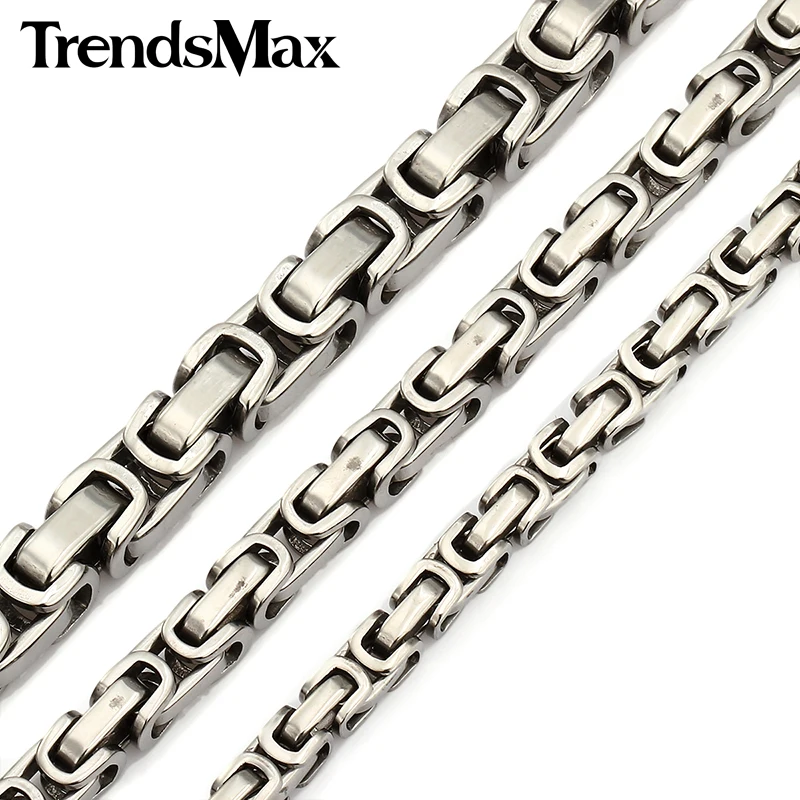 Trendsmax мужские Цепочки и ожерелья цепь византийский коробка Обувь для мальчиков