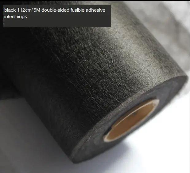 112cm*5M Non-woven Double-sided fusible adhesive interlining fabric Black Interlining entretela para costura fow Apparel Sewing
112cm*5M Non-woven Double-sided fusible adhesive interlining fabric Black Interlining entretela para costura fow Apparel Sewing