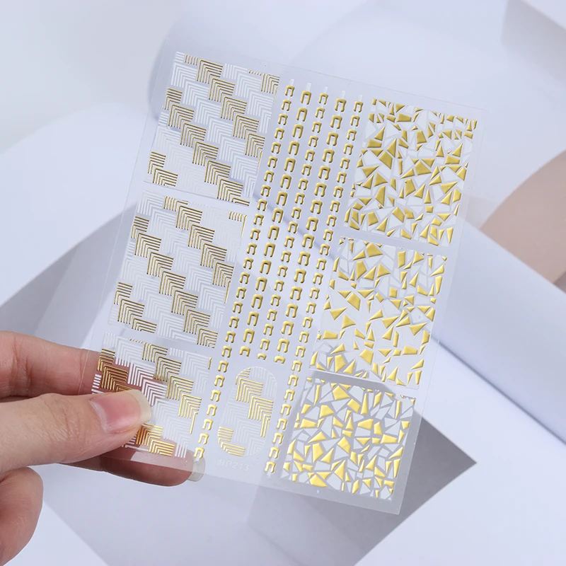 1 Pc Gold Metal 3D Nail Sticker Geometric Stripe White Flower Manicure Adhesive Transfer Sticker Nail Art DIY UV Gel Decoration
1 Pc Gold Metal 3D Nail Sticker Geometric Stripe White Flower Manicure Adhesive Transfer Sticker Nail Art DIY UV Gel Decoration
