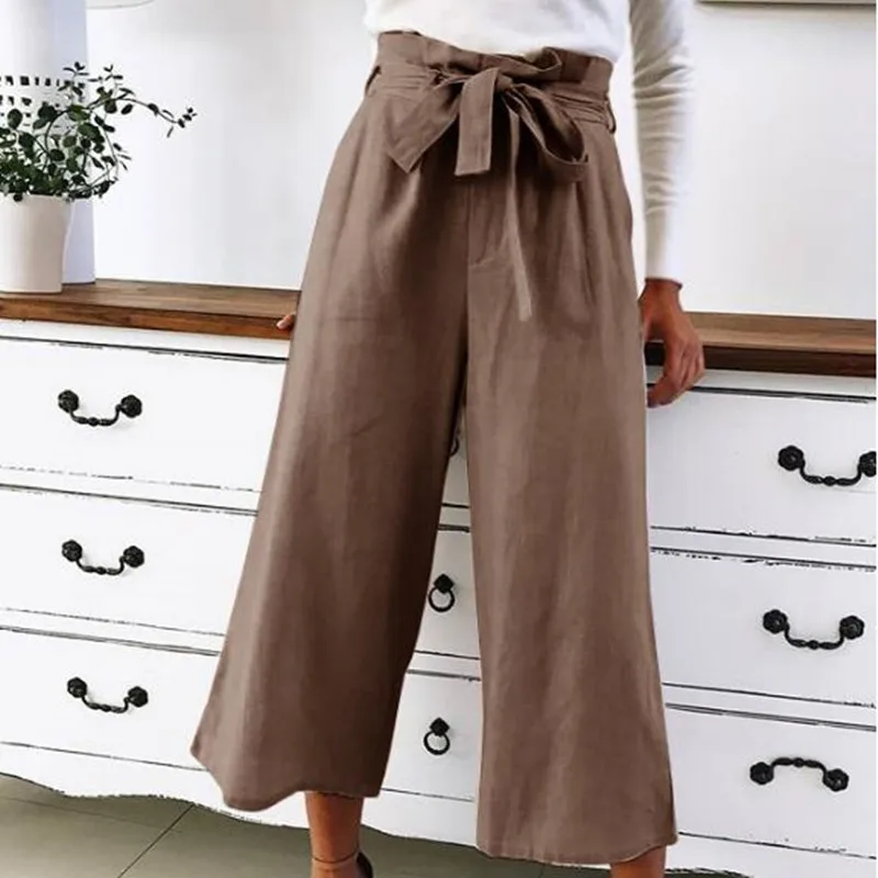 2019 Spring High Waist Casual Pants Women Fashion Wide Leg Pants Loose Lace Ankle-Length Pants with Sashes 5 Color Plus Size 5XL
2019 Spring High Waist Casual Pants Women Fashion Wide Leg Pants Loose Lace Ankle-Length Pants with Sashes 5 Color Plus Size 5XL