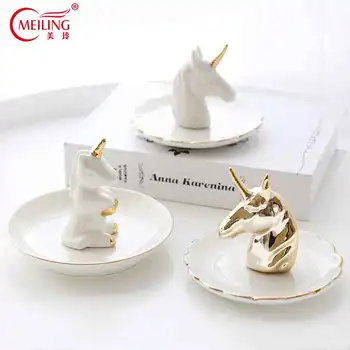 Nordic Unicorn Gold Ceramic Ring Holder Trinket Dish Personalized Bridesmaid Gift Dresser Vanity Jewelry Storage Home Room Decor
Nordic Unicorn Gold Ceramic Ring Holder Trinket Dish Personalized Bridesmaid Gift Dresser Vanity Jewelry Storage Home Room Decor
