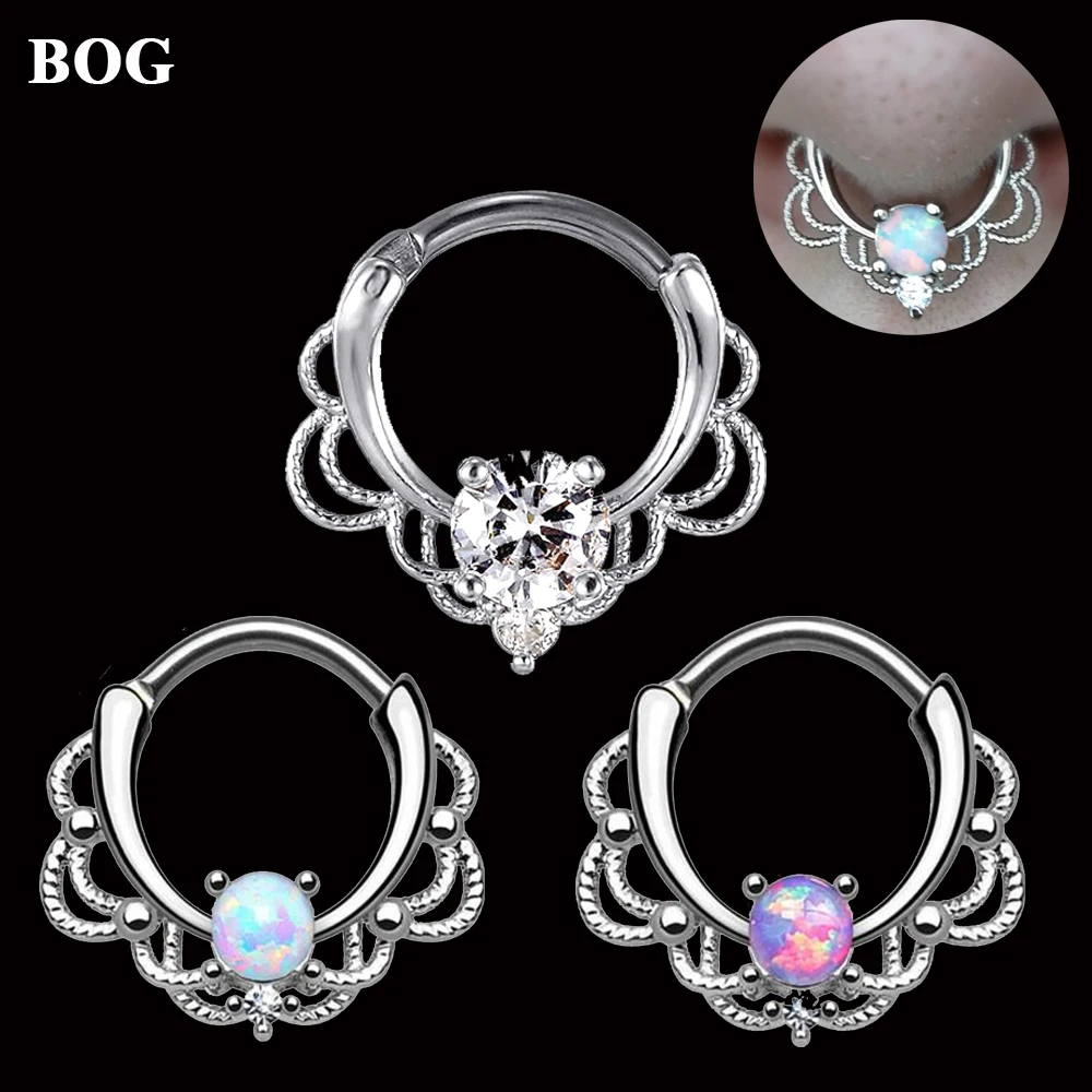 3PCS Lacey Opal Zircon Hinged Septum Clickers Titanium Shaft 16G Pierced Round Nose Rings Piercing Septo Daith Rook Body Jewelry
3PCS Lacey Opal Zircon Hinged Septum Clickers Titanium Shaft 16G Pierced Round Nose Rings Piercing Septo Daith Rook Body Jewelry