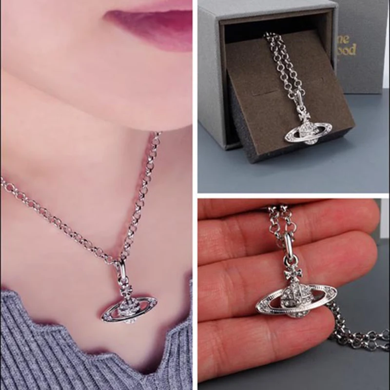 Silver Plated Cool Crystal Saturn Chain Necklace For Women Shining Star Pendant Long Chain Necklace Jewelry 
Silver Plated Cool Crystal Saturn Chain Necklace For Women Shining Star Pendant Long Chain Necklace Jewelry