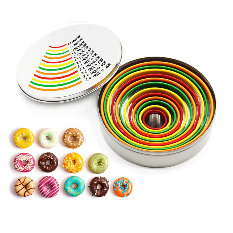 12Pcs/Set Stainless Steel Round Cookie Mousse Cake Ring Cake Gum Paste Mould Cookie Cutter Layer Slicer DIY Cake Tools
12Pcs/Set Stainless Steel Round Cookie Mousse Cake Ring Cake Gum Paste Mould Cookie Cutter Layer Slicer DIY Cake Tools