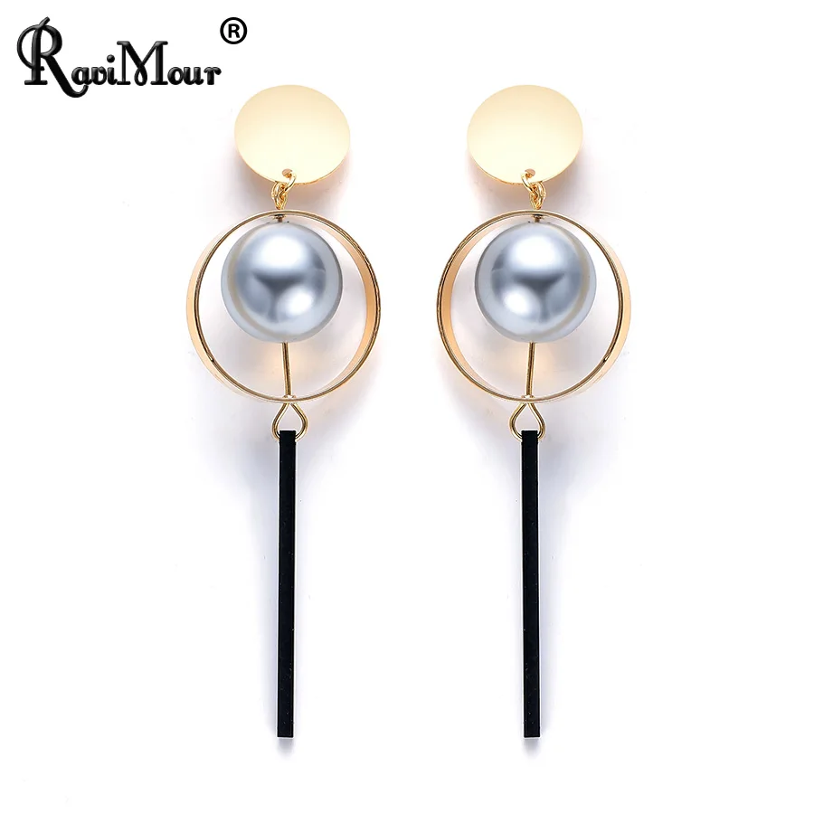 Punk Geometricl Ball Simulated Pearl Drop Earrings Women Black Long Tassel Round Earring Rock Gold Silver Earings Jewelry 2019
Punk Geometricl Ball Simulated Pearl Drop Earrings Women Black Long Tassel Round Earring Rock Gold Silver Earings Jewelry 2019