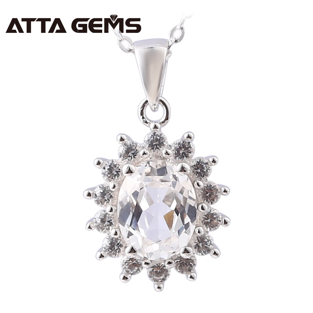 White Sapphire Solid Silver Pendant For Women 2.3 Carats Created White Sapphire Fine Jewelry Gifts For Girlfriend Wife Wedding
White Sapphire Solid Silver Pendant For Women 2.3 Carats Created White Sapphire Fine Jewelry Gifts For Girlfriend Wife Wedding