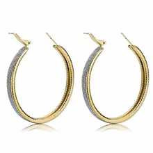 1 paar Vintage Gold Großen Kreis Hoop Ohrringe für Frauen Steampunk Ohr Clip Party Schmuck Zubehör Geschenk(China)