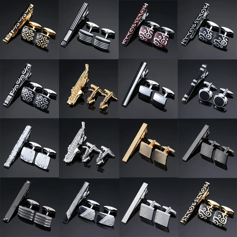 High Quality Cuff links necktie clip for tie pin for men's gift Classic pattern tie bars cufflinks tie clip set Men Jewelry
High Quality Cuff links necktie clip for tie pin for men's gift Classic pattern tie bars cufflinks tie clip set Men Jewelry